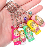 Wooden Russian Doll Key chain - pack of 1